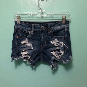 American Eagle outfitters Super stretch size too distressed jean shorts
